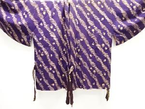 アンティーク　錦紗変わり斜め縞に花模様引っ張り